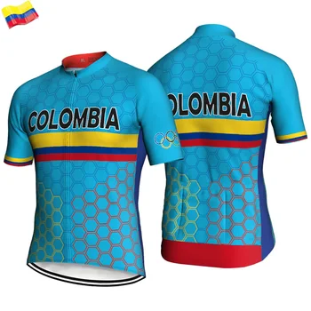 קולומביה שרוול קצר למעלה כביש ללבוש רכיבה על אופניים ג 'רזי בגדים האופניים חולצת אופניים מוטוקרוס מעיל סוודר לנשימה ג' רזי