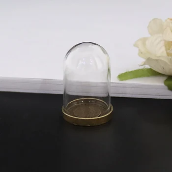 קלוש כיפת להציג צנצנת זכוכית עם ברונזה קאפ מיני בקבוקי זכוכית מיני חממה בל קישוט פרחים לחתונה DIY מתנה