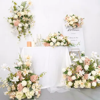 שמפניה מלאכותי פרחים לחתונה שורה קיר לארגן אירועים מסיבת שולחן סידורי פרחים עיצוב פרחים הכדור חלון תצוגת אביזרים