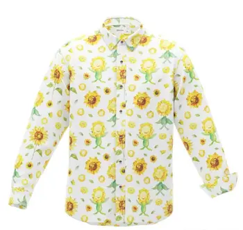 שרוולים ארוכים העתקה פרחים כפתור חולצות לגברים חולצת הוואי אביב/סתיו מזדמן 3D מודפס אופנה דש בגדי סתיו