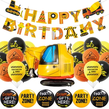 תחבורה הנדסת רכב בלונים של יום הולדת יום הולדת הדגל השד פרק סט מסיבת יום הולדת דקורטיביים פורח להגדיר
