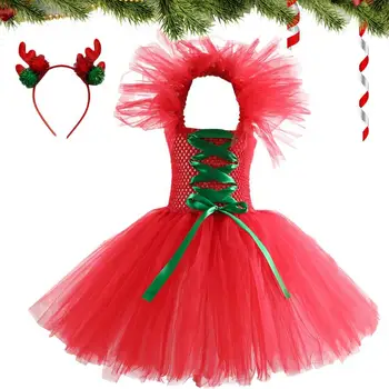 תחרות חג המולד תחרה שמלות ילדה בנות תחרה שמלת נסיכת בנות הנסיכה שמלת שושבינה עבור מסיבת יום הולדת