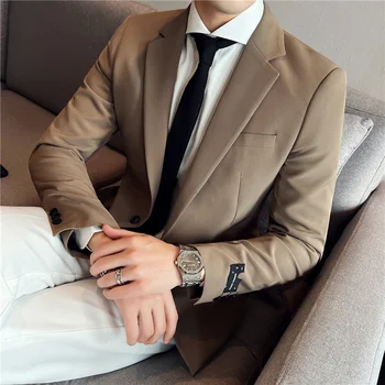 2023 Slim Fit אדם בלייזר משרד חליפה Mens ז ' קט ים שמלת חתונה מעילים עסקי מזדמן מאן