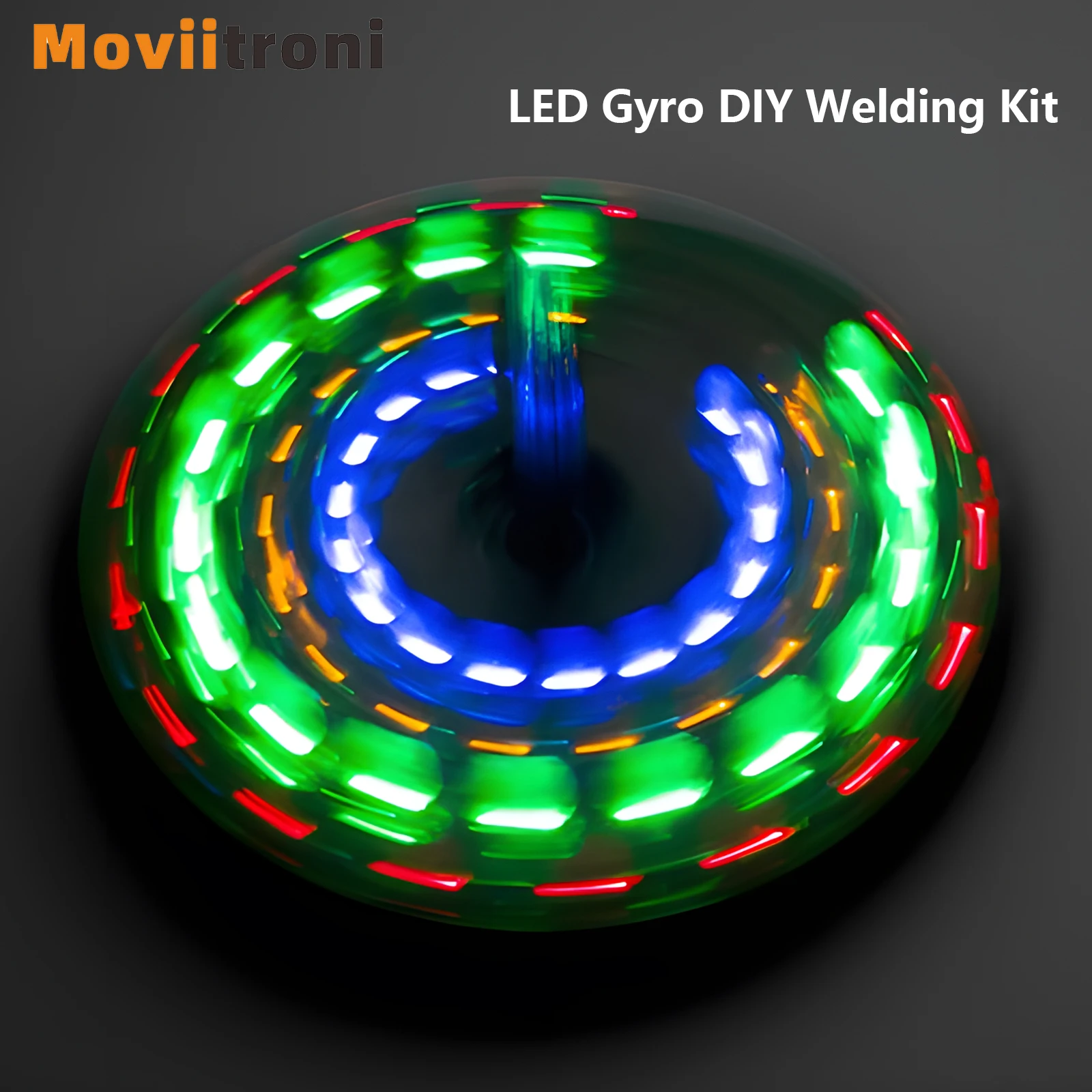 Diy אלקטרוניים LED Gyro ריתוך ערכת פנס מסתובב מוטבע רכיבים Diy אלקטרוניים, להלחים רכיב פרויקט(ללא סוללה) . ' - ' . 0