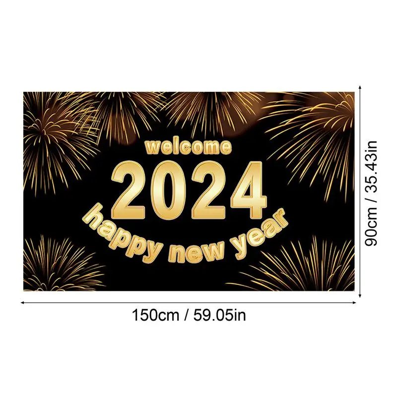 שנה חדשה באנר 2024 5X3Ft מסיבת שנה החדשה רקע צילום חגיגי מסיבת באנר יצירתי מסיבות טובות עבור השנה החדשה. . ' - ' . 5