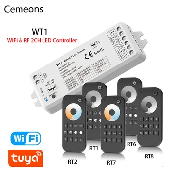 Tuya WT1 LED דימר 12-36V DC חכם החיים 2.4 G RF Wifi Remote קסם הביתה CCT רצועת בקר עם מגע ההגה RF מרחוק בשליטה