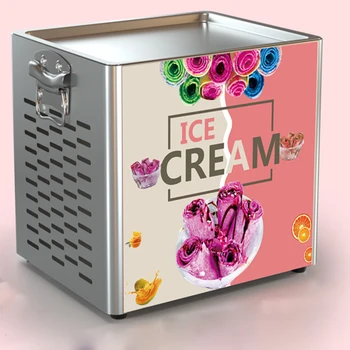 מסחרי קטן מטוגן מכונת קרח חשמלי תאילנדי פריי פאן מטוגנים יוגורט גלידה מגולגלים מכונה להכנת גלידה מטוגן